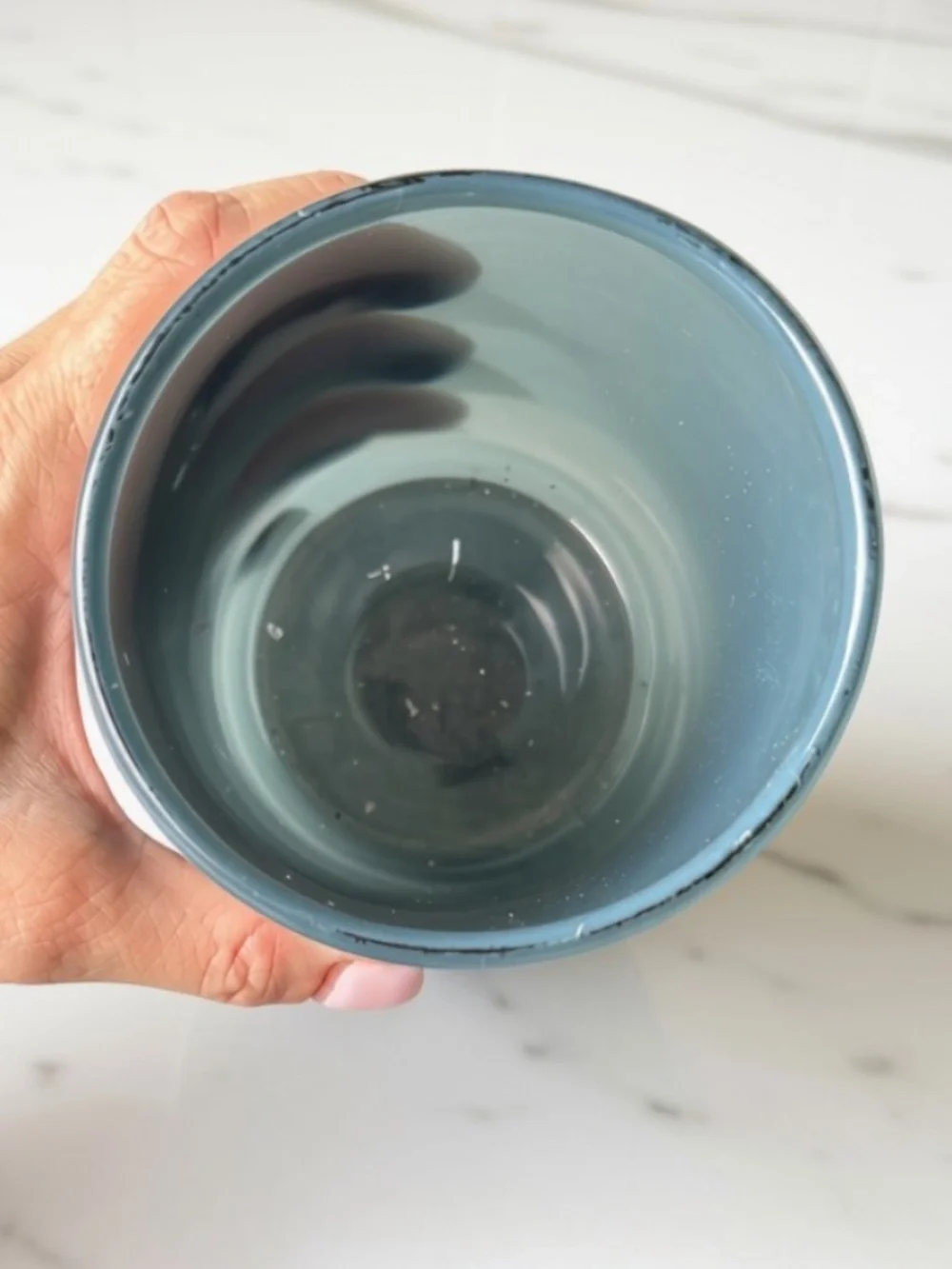 Chambray Blue Modern Glass Candle Holder